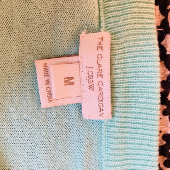 JCrew Mint Green Clare Cardigan 3/4 Sleeve Sz M - Picture 3 of 3